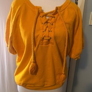 J. Crew Yellow Lace-Up Sweatshirt